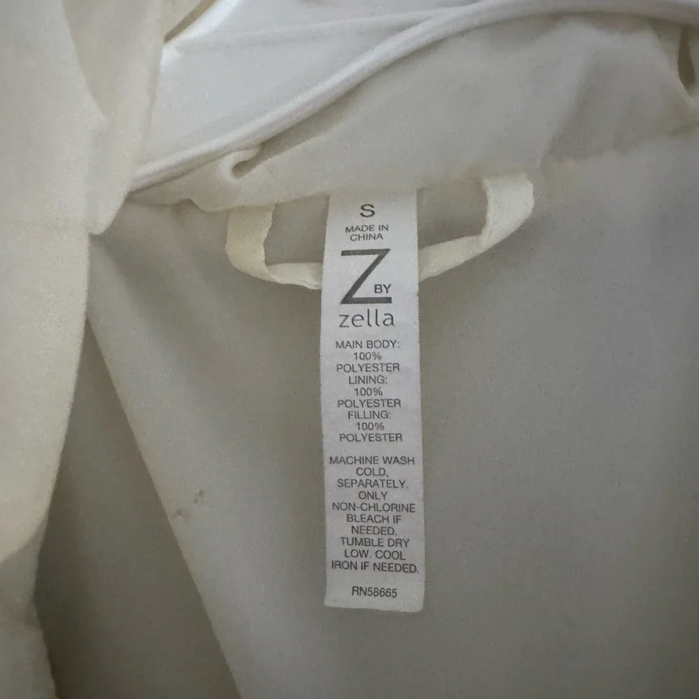 Zella Cream Quilted Hooded Puffer Vest S